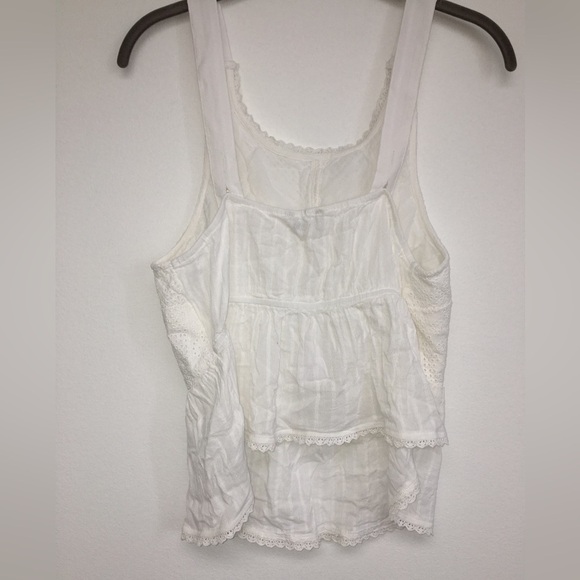 NWT American Eagle White Lace Trimmed Cotton Tank Top size M Medium​​ - Picture 4 of 6